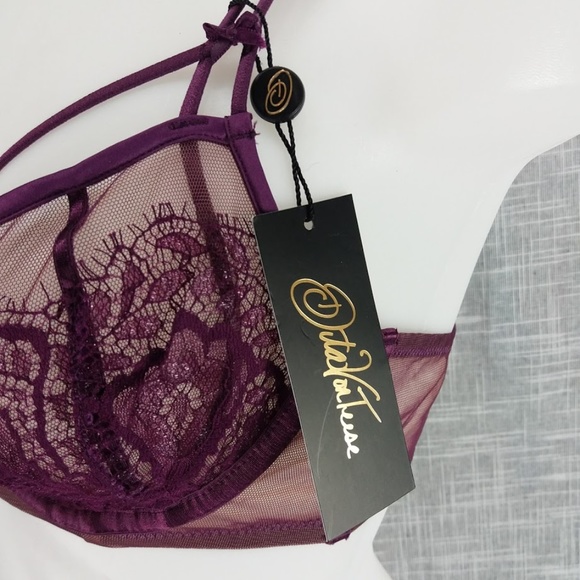 Dita Von Teese Maestra Bra 36A NWT Aubergine - Picture 2 of 4